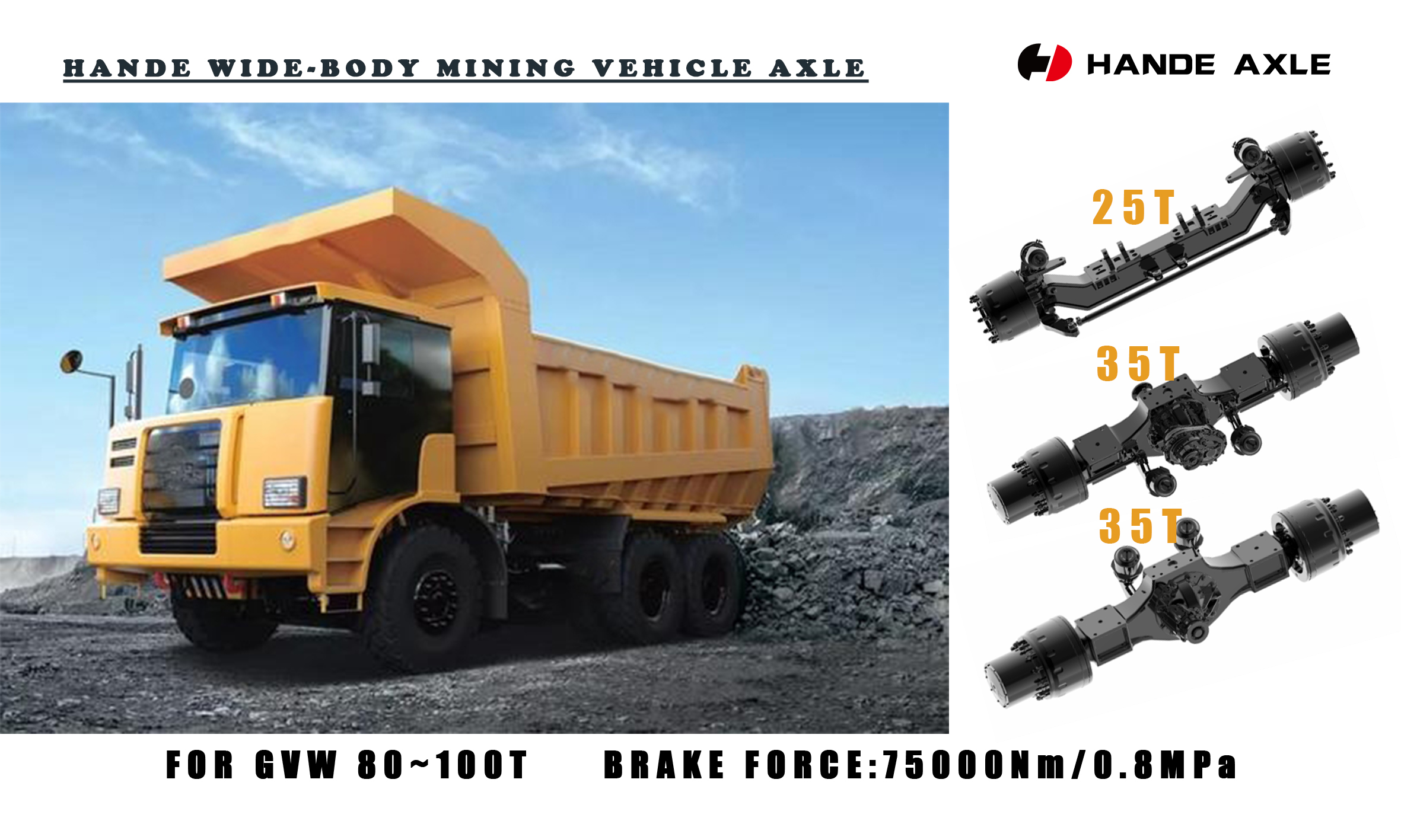 HanDe Wide-body Mining Truck Axle Supplied to India in Batch